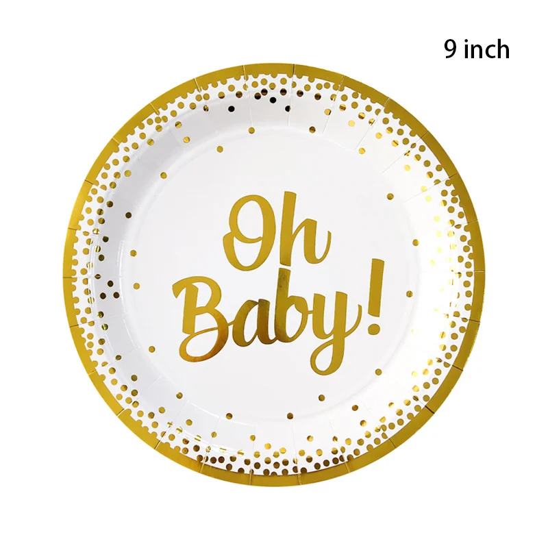 oh baby shower party tableware set disposable paper towel paper plate paper cup baby gender reveal party tableware picnic plate