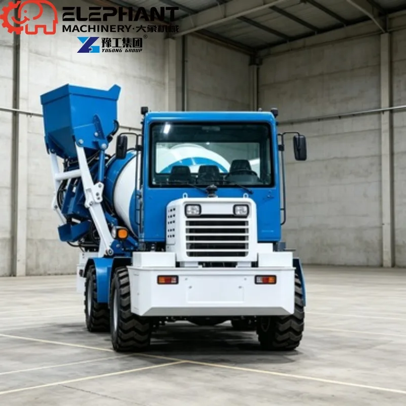 Brand New Diesel Powered Self-Loading Concrete Mixer Truck, Front Cab Design Mobile Construction Machinery Made In China