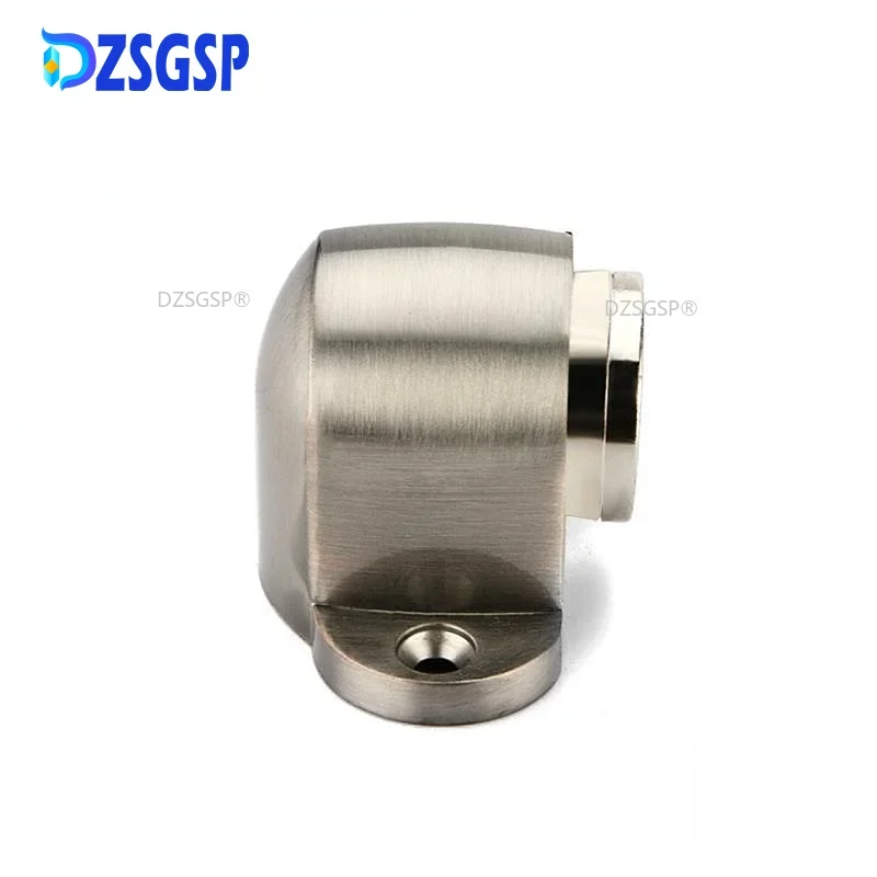 DZSGSP Stopper Door Brushed Door Nickel Hardware Satin Magnetic 1Set Zinc Alloy Door Stop Casting Powerful Floor-mounted Holder