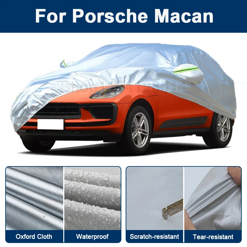 

Outdoor Full Car Cover For Porsche Macan with Reflective Strips Waterproof Snowproof Dustproof UV Protection