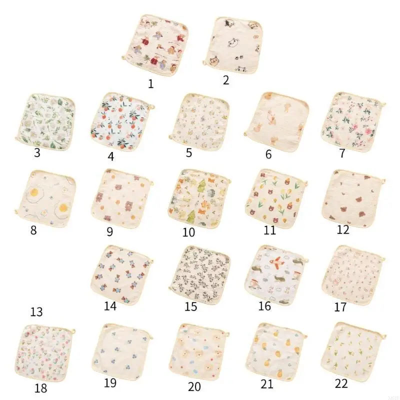 

N84E Printed Saliva Towel Face Towel Washcloths for Newborns Infant Handkerchief