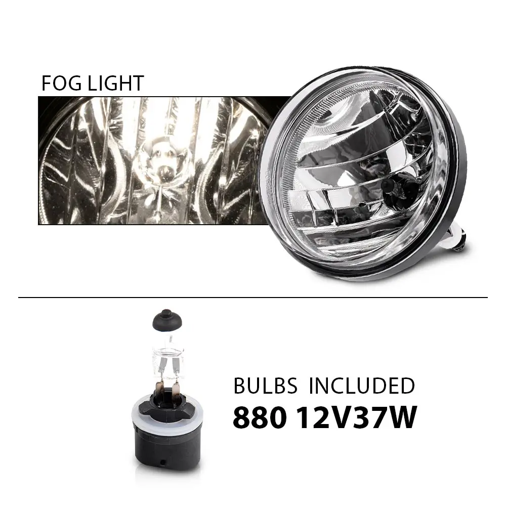 مصابيح الضباب متوافقة مع Gmc Sierra 1500 2007-2013 /Sierra 2500Hd 3500Hd 2007-2014 (Oe Style Clear Lens W/880 12V 37W Bulbs) #5