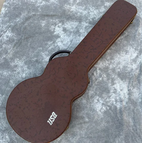 "39" Brown & Black HardShell Guitar Case - Premium PU for Les Paul/SG, Durable Professional Protection