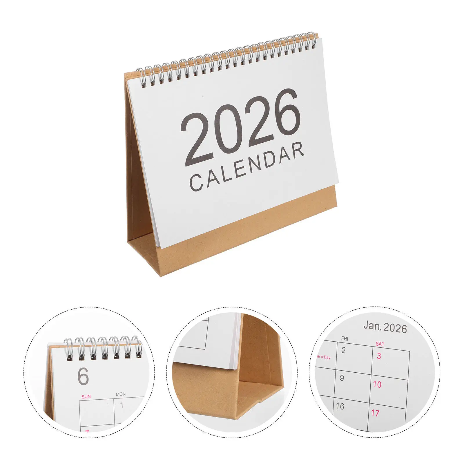 

2026 Mini Desk Calendar with Stand Up Flip Format Thick Paper Perfect for Dorm Desk Planner Daily Scheduling Simple Yearly