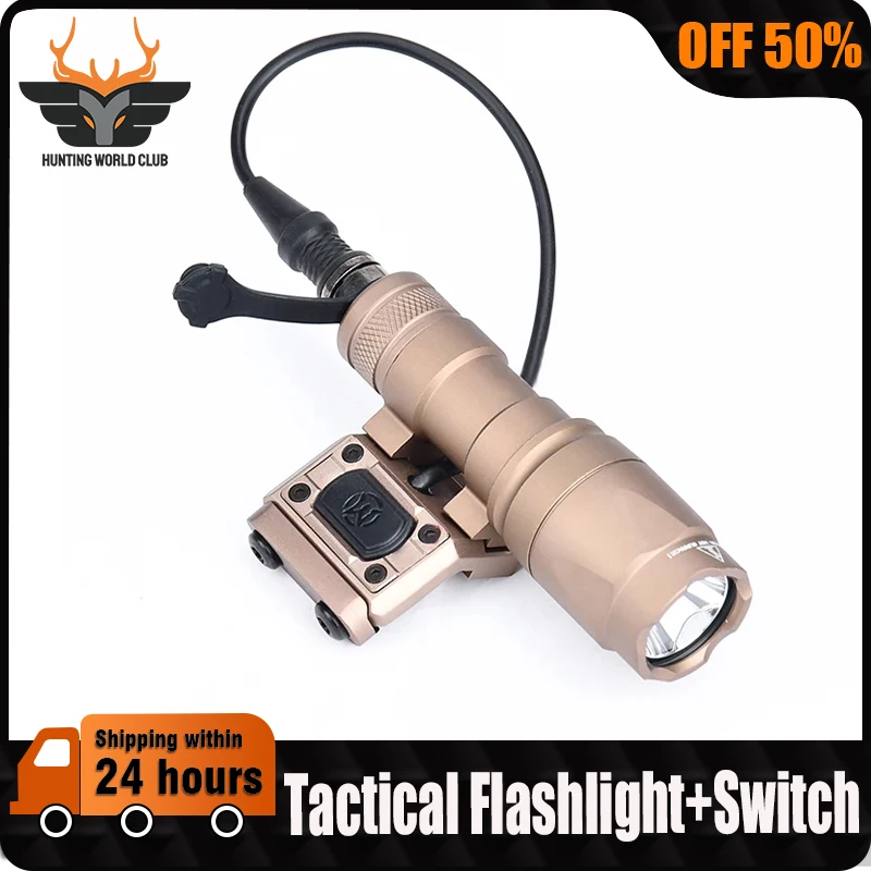 WADSN M300 M600 M300A M600C Tactical Flashlight 400lm/600lumens With Modbutton Pressure Switch Fit 20mm Rail Airsoft Accessories