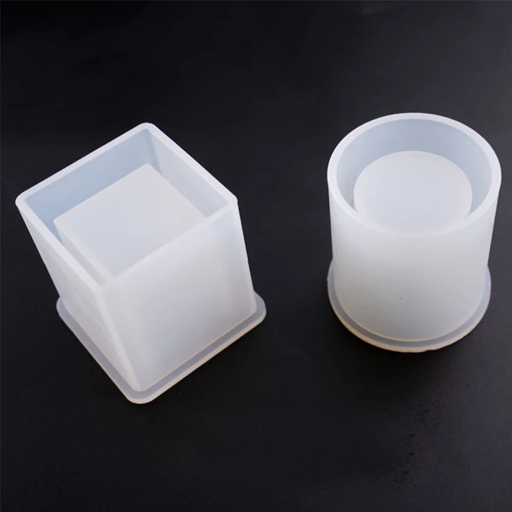 

2pcs Pen Holder Molds Silicone Diy Square Resin Cube Cylinder Mold For Plant Pot Jewelry Making Craft Tool Kit