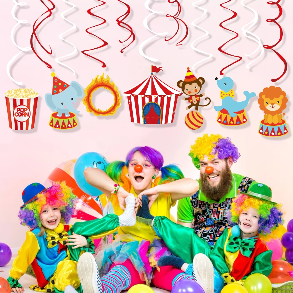 Zirkus-Einweggeschirr, Teller, Servietten, Tischdecke, Banner für Geburtstagsfeier, Geburtstagsdekoration, Festival-Partyzubehör – Detail 8