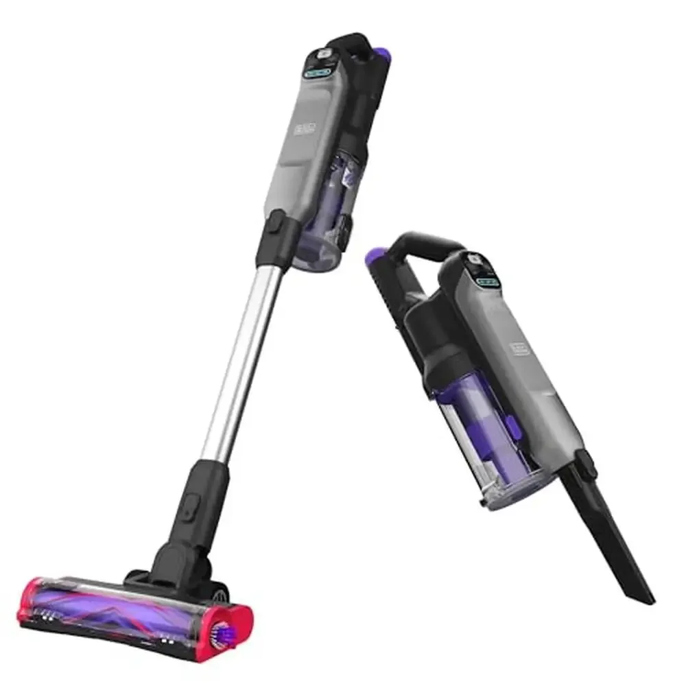 

Lightweight Cordless Stick Vacuum Cleaner with LED Floor Lights Powerful Cyclonic Filtration Anti-Allergen 6-Stage Filtration