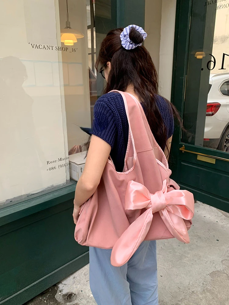 Niche Design Handbag Fashion Casual Shoulder Bags Large Capacity Bow Design Bags 2024 Korean Chic One-shoulder Handbag