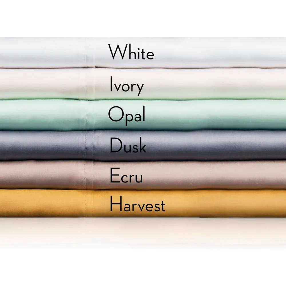 and Eco Friendly Tencel Pillowcase-and-Sheet-Sets, Split King, Ecru