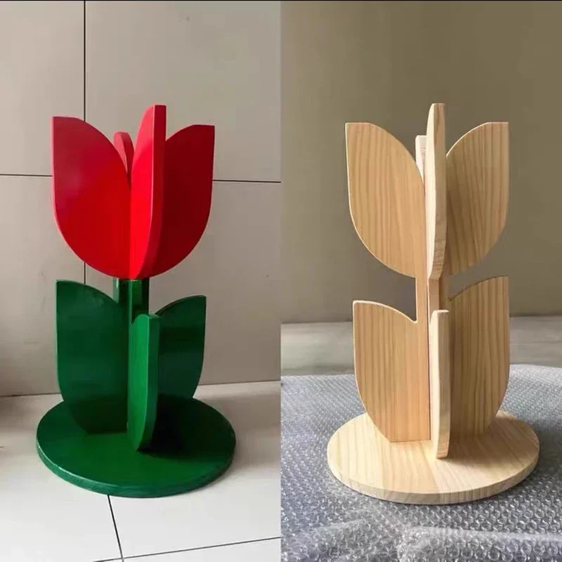 Irregular Wooden flower table Coffee Table Shipping Round Sofa Unique Side Table High Living Room Stolik Kawowy Room Decoration