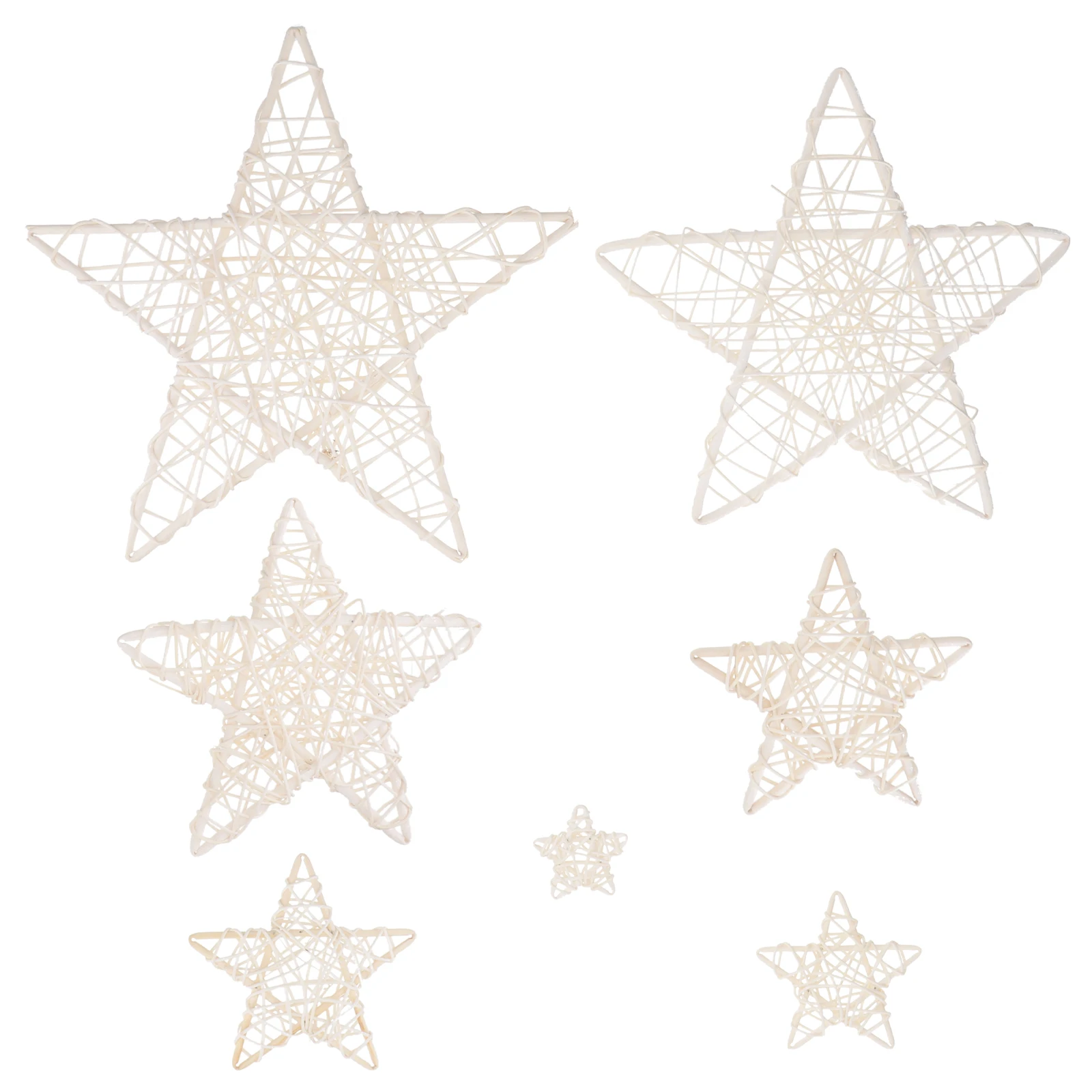 

8 Pcs Rattan Star Decor 5CM 6CM 9CM 12CM 15CM 20CM 25CM 30CM Beige Party Supplies Wedding Christmas Layout nament