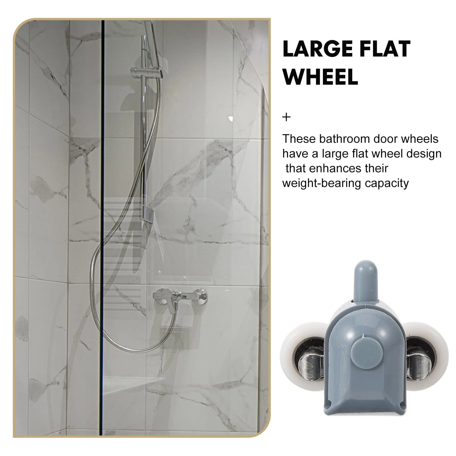 

4pcs Glass Sliding Door Rollers Heavy Duty Anti-Rust Smooth Glide Replacement For Shower Door Hardware Parts Track Wheel