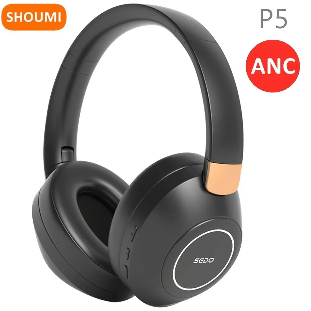 Shoumi 40H Bluetooth Headset Wireless ANC Earphones Hybrid Active Noise Cancelling Headphones -42db Hifi Helmet with Mic Hi-Res