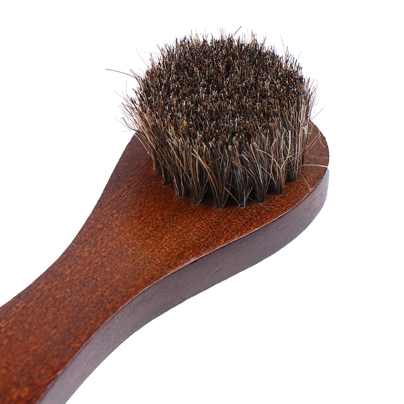 1 Stück Schuh- und Stiefelpolierbürste, Reinigungsbürste zur Staubentfernung, langlebige Schuhbürste mit langem Holzgriff, Borstenbürste aus Pferdehaar – Detail 10