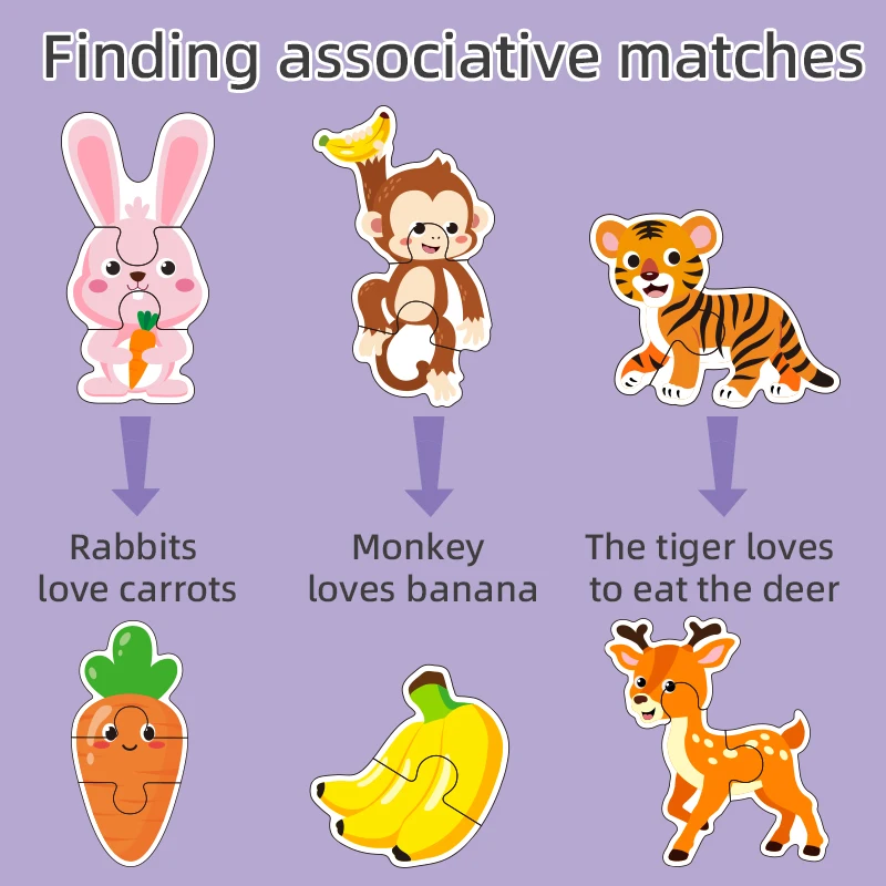 Iron Box Wooden Puzzles Baby Puzzle Animal Traffic Fruit Matching Games Montessori Educational Toys Gifts For Kids Girls Boys