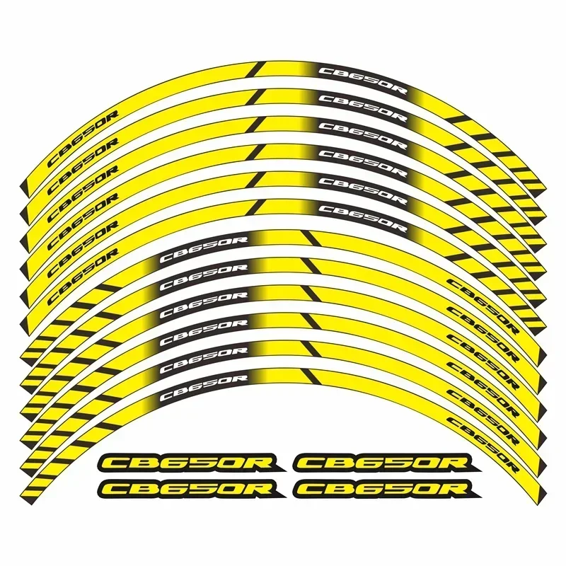 Autocollant de décoration de roue de contour de pièces de moto, autocollant jaune, accessoires pour Honda CB650R, CB650 R