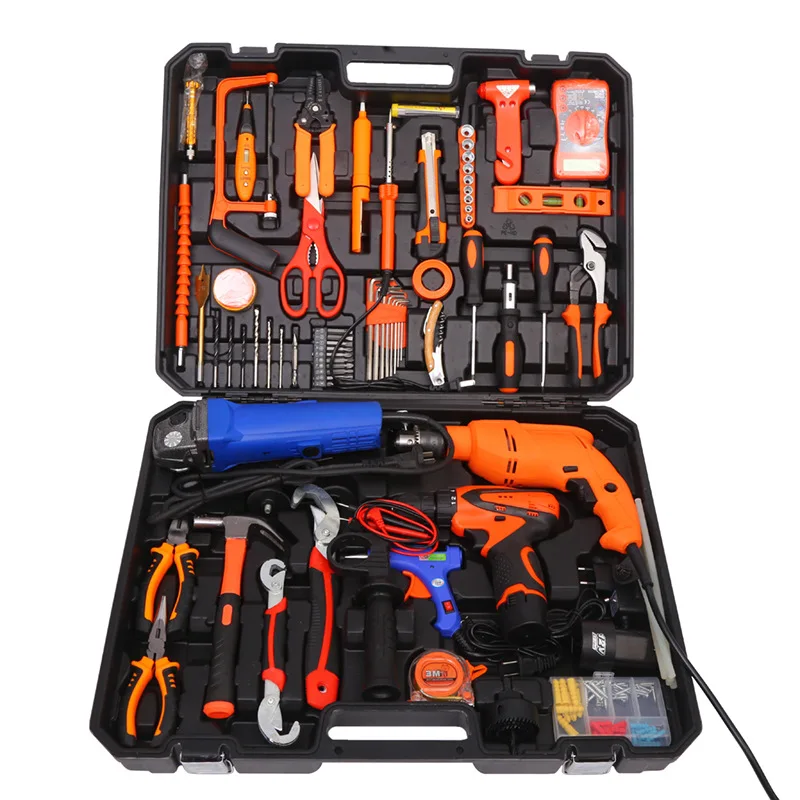 Household manual hardware electric hammer power tool sets hammer drill tool chests set power tools combo set