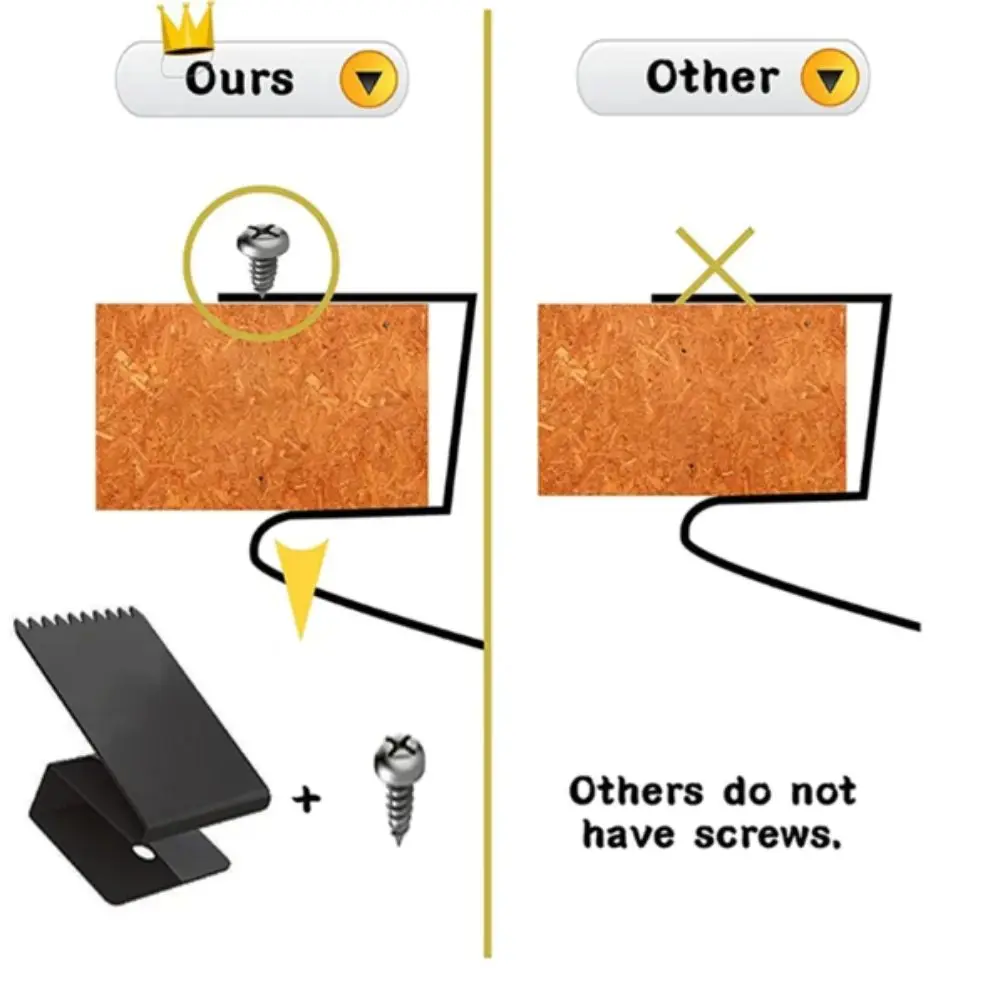 Universal Design Window Clips Reusable Hardware Glued Wooden Hurricane Clips With Screws Door Handles Reusable Clips