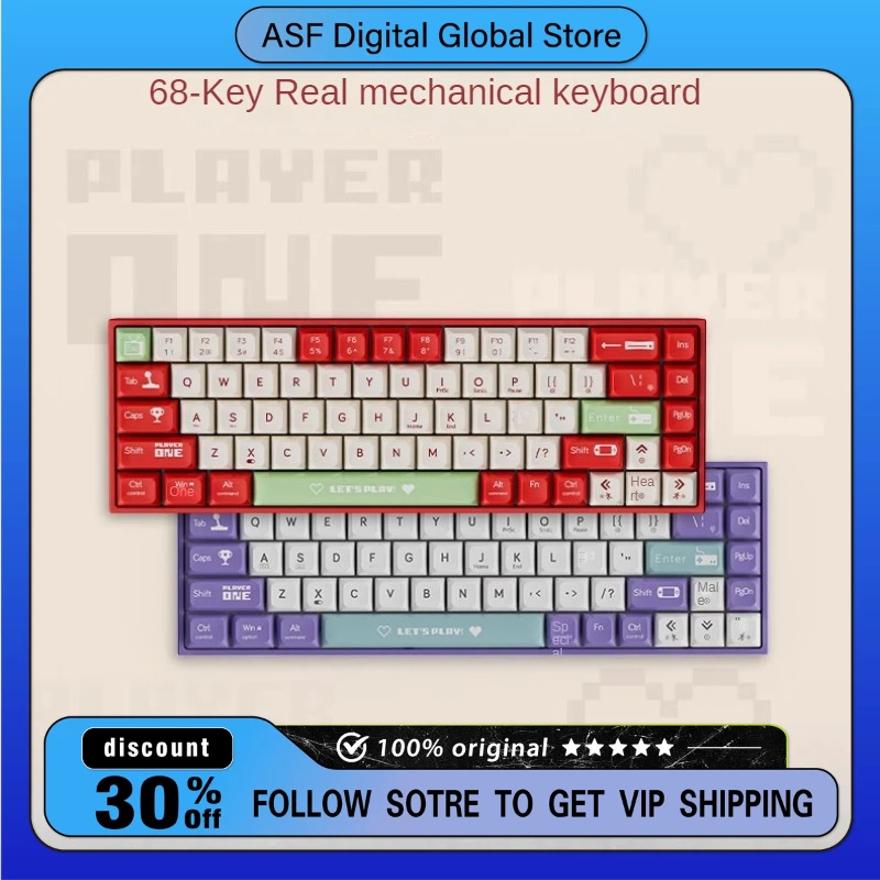 

Клавиатура AJAZZ AK680 Механическая Проводная, подсветка RGB, эргономичный дизайн, 68 клавиш, ABS материал, оригинал