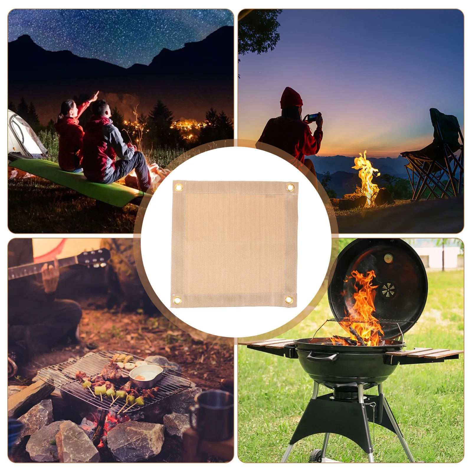 

1 Set Fire Blanket Outdoor Fireproof Cloth Premium Fiberglass Heat Insulation for Camping Barbecue Survival Safety Accessory