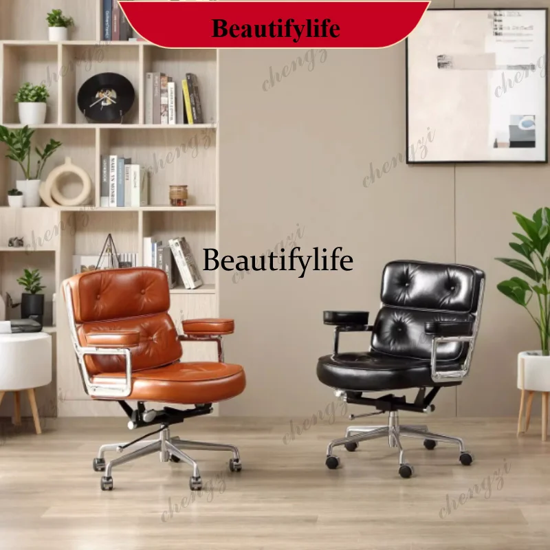 N178  Computer Backrest Chair Office Comfortable Lifting Swivel Recliner Chair Portable Boss Rolling Silla De Escritorio