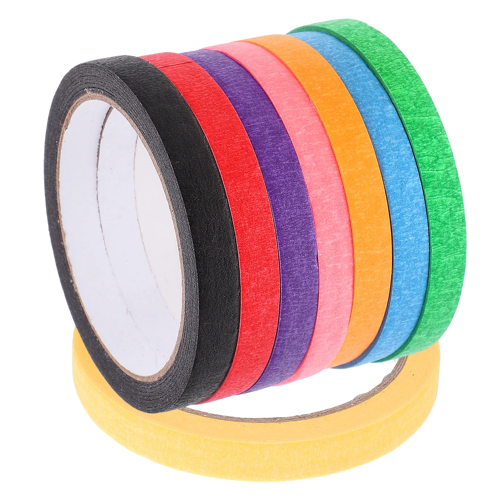 

8 Rolls Colored Masking Tape Set Vibrant Tape Writable Surface Easy Tear Residue Free for Car Painting DIY