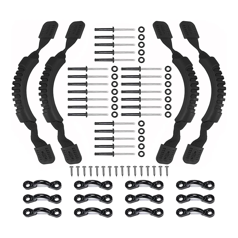 카약 운반 핸들, 측면 마운트 카약 핸들, 교체 하드웨어, 리벳 포함, 카약용 나사, 4 팩