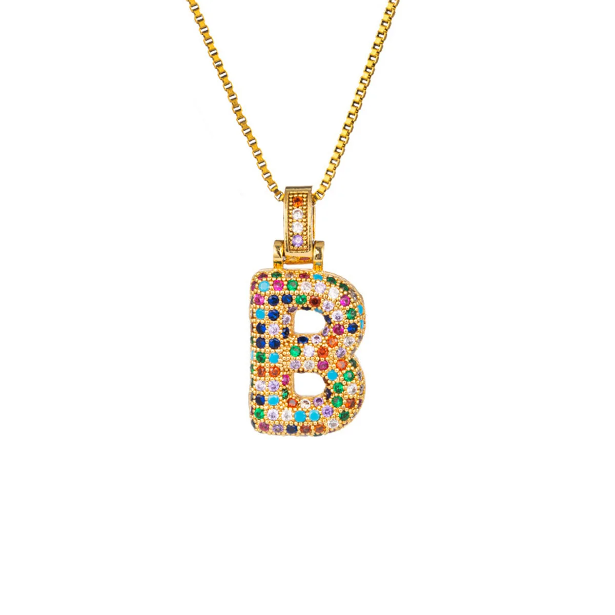 Dazzling Letter Necklace Micro Zirconia 26 Alphabet Initial Pendant for Women біжутерия жіноча colliers or plaqué