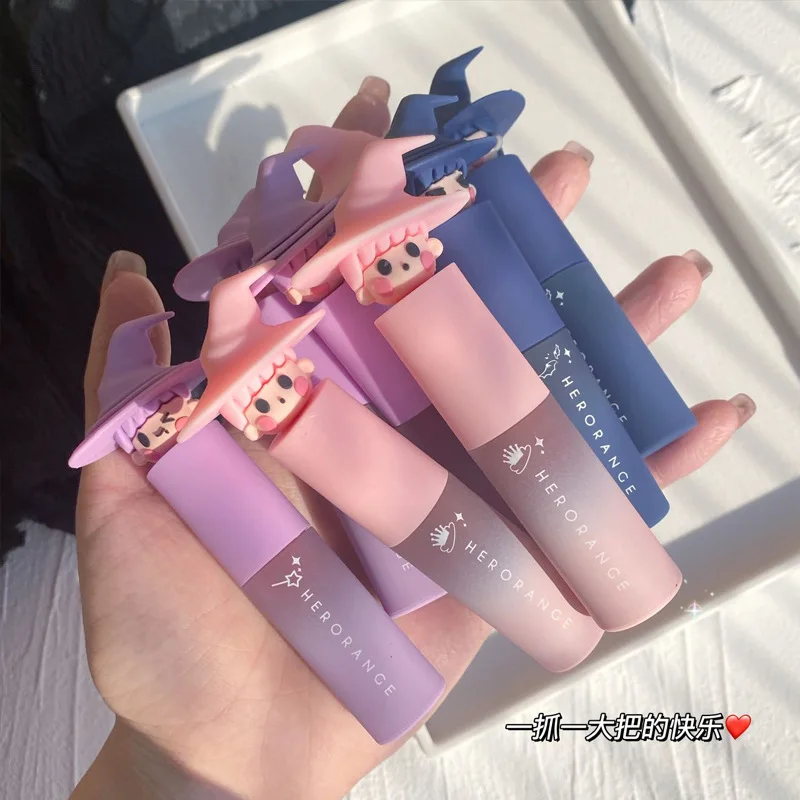 Playful Witch Blue Green Lip Gloss Not Easy to Fade Matte Mist Face Light Thin Lip Glaze Waterproof Long-lasting Lips Makeup