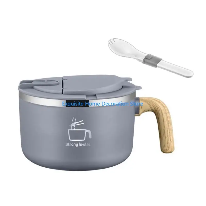 

L5BF Convenient Rusts Resistant Soup Bowl Elegant Stainless Steel Ramen Bowl Kitchen Utensils for Students and Office Staff