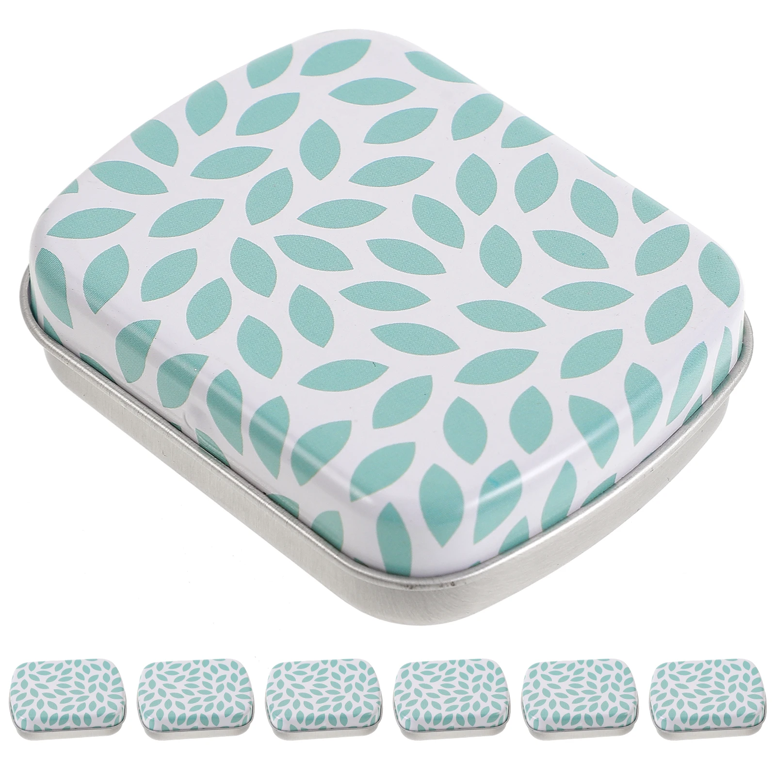 

6pcs Iron Storage Box 60x45x15mm Silver Black Mini Tin Container Jewelry Candy Cigarette Keychain Sample Boxes Metal