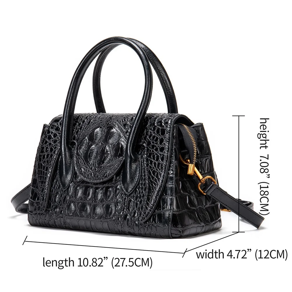 Genuine Leather Luxury Designer Women Handbags Crocodile Top Handle Bag Designer Satchel Bags For Women Handbag