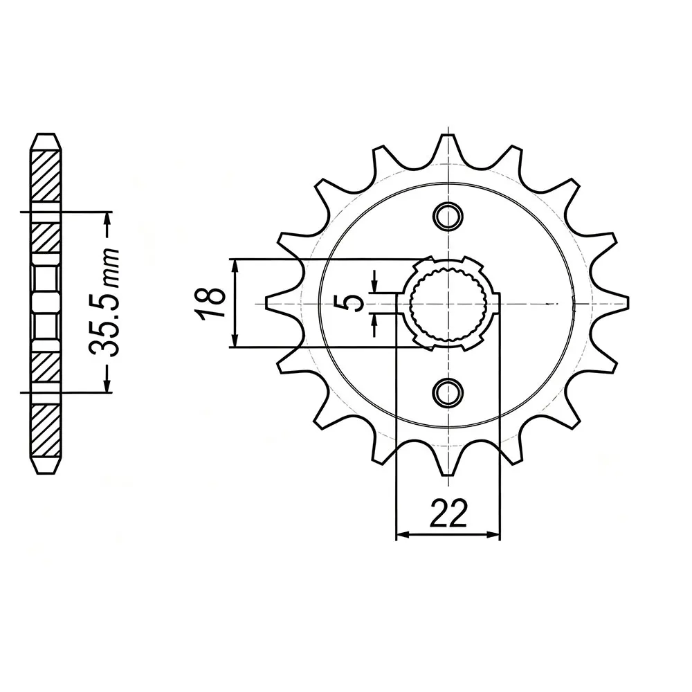 15T Front Sprocket 428 Pitch for Yamaha TW125 TW200 TW225 3LY 5EK 3XT 5RS 1987-2018 Replacement 45# Steel