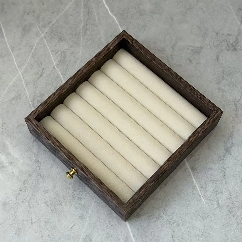 

Large Capacity Jewelry Storage Box Dust-proof 3/5 Layers Desktop Storage Case Drawer Type Simple Wooden Walnut Grain Jewelry Box