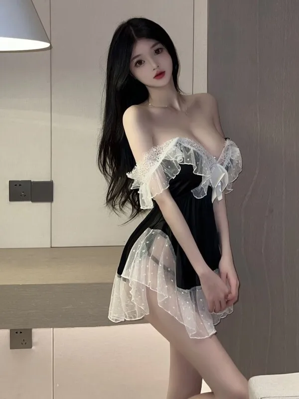 Vestido picante menina estilo fada sexy com decote em v malha sem costas, plissado cintura magro a linha vestido fofo elegante moda feminina topos 063f