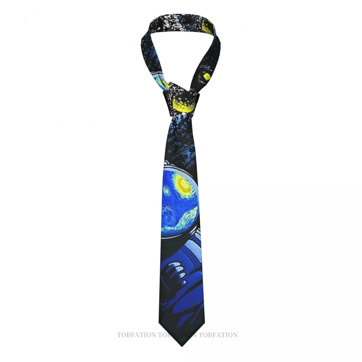 Starry Night Gravity Print Ties Vincent Van Gogh Painter Casual Unisex Neck Tie Shirt Decor Narrow Striped Slim Cravat