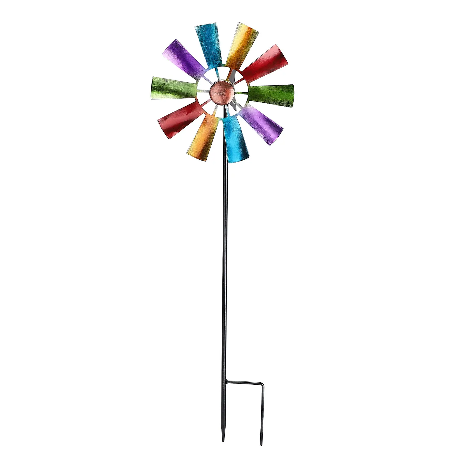 

Rainbow Wind Spinner Spinning Windmill Wrought Iron Removable Outdoor Garden Yard Lawn Decoration