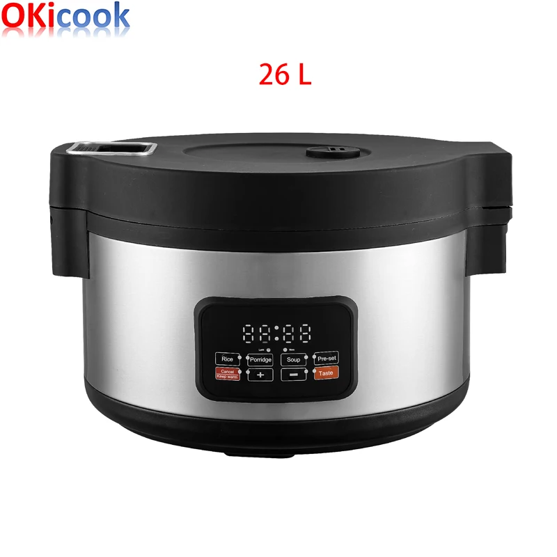 26L 3500W سعة كبيرة متعددة الوظائف التجارية وعاء طبخ الأرز الكهربائي مطعم معدات المطبخ وعاء طبخ الأرز الذكي