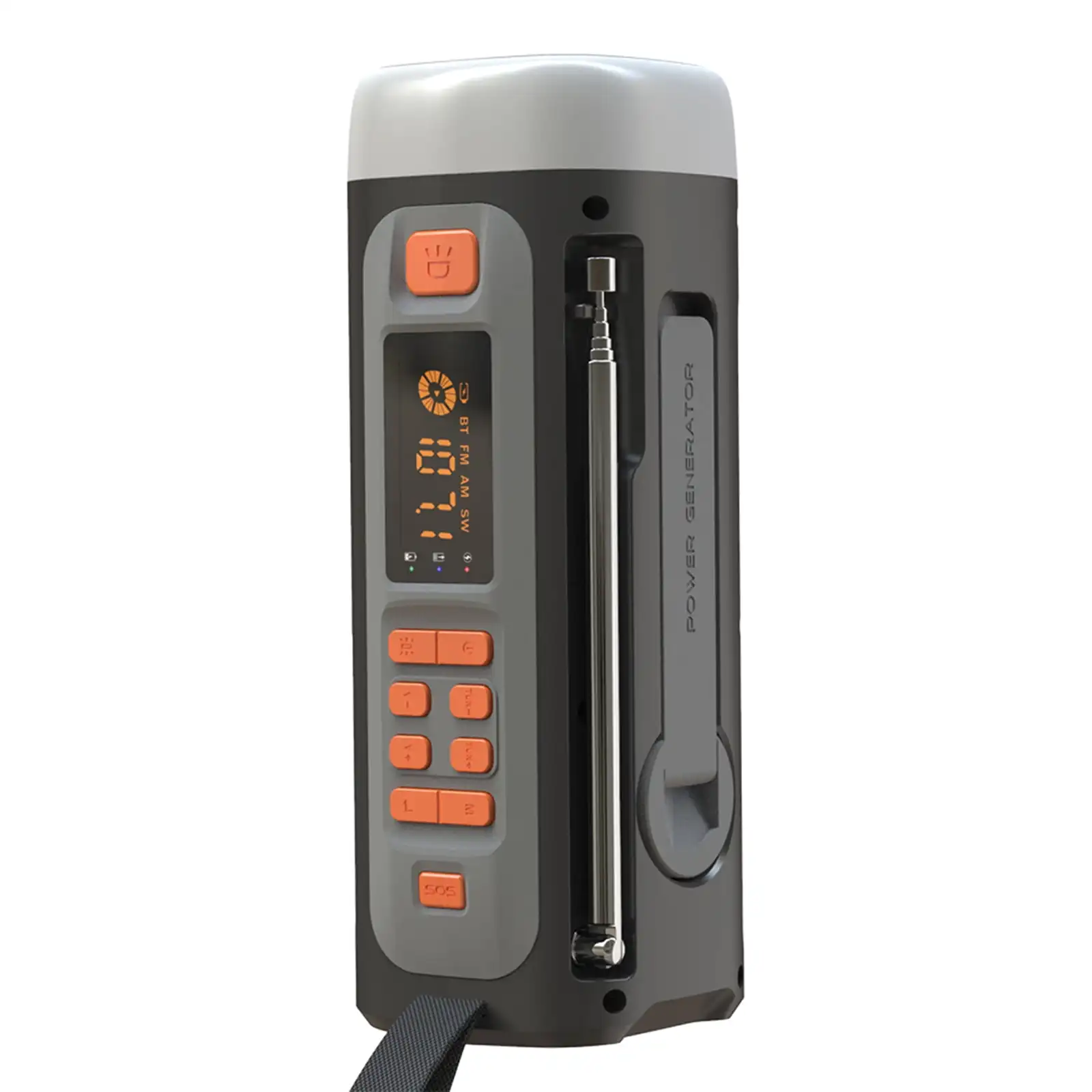 

Радиоприемник-фонарь для кемпинга 4500 мАч с 3 способами питания: USB-C, солнечная батарея, ручной динамо-генератор. Радиоприемник с ручным приводом для экстренных ситуаций, кемпинга и штормов.