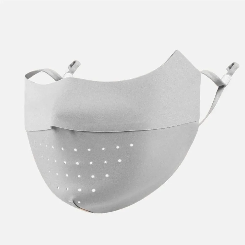 Maschera per il viso in seta di ghiaccio di alta qualità Protezione solare unisex Maschera da ciclismo per corsa all'aperto traspirante regolabile estiva Ль Khuты