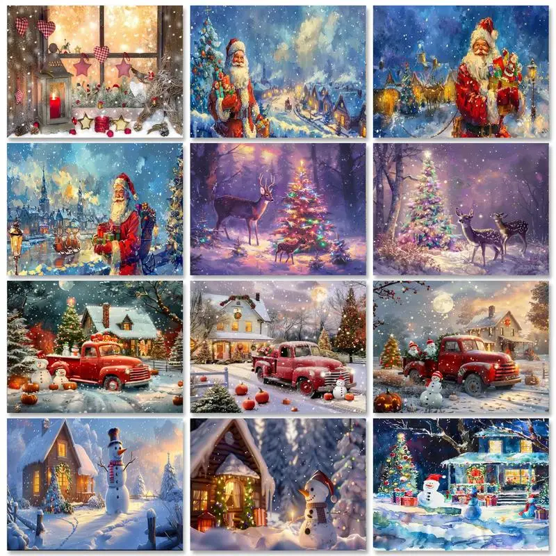 

GATYZTORY Christmas 40x50cm Painting by Numbers with Frame for Children Kids Acrylic Paint Drawing On Canvas Personalized Gift