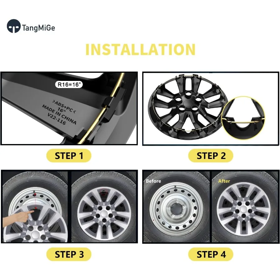 4-Pack Hubcaps Wheel Covers Compatible with Nissan Altima Sedan 2013 2014 2015 2016 2017 2018 40315-3TM0B 16 inch 16"