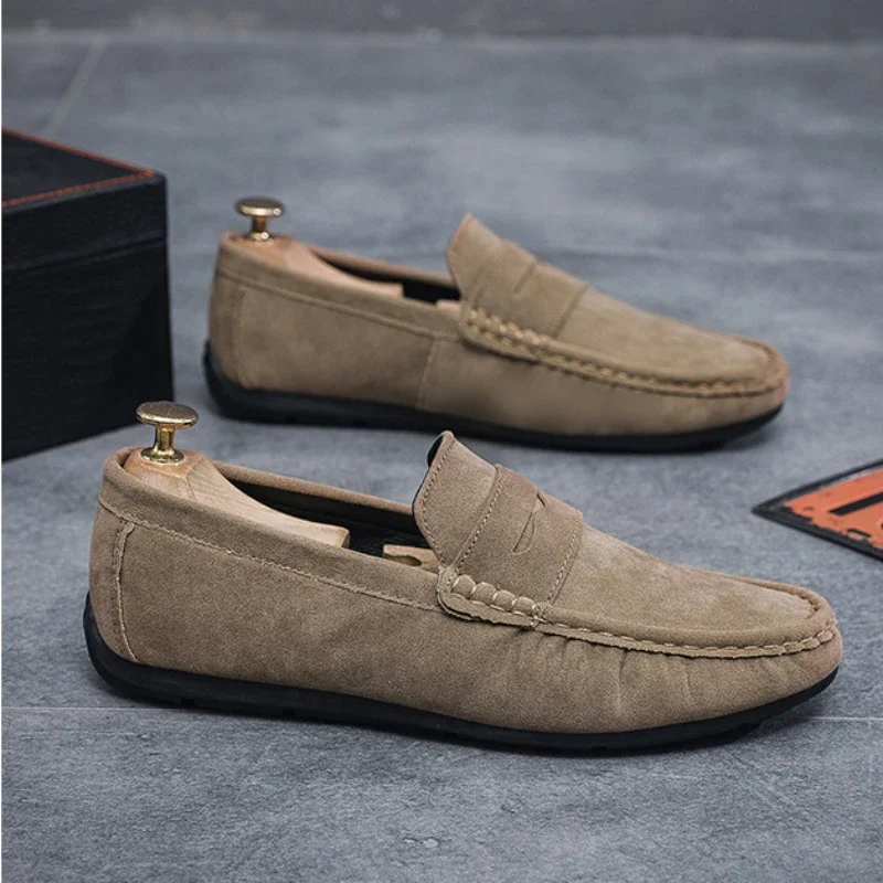 Nieuwe herenloafers, lichtgewicht en ademende vrijetijdsschoenen, platte rijschoenen voor heren, instappers met zachte zool, mocassins