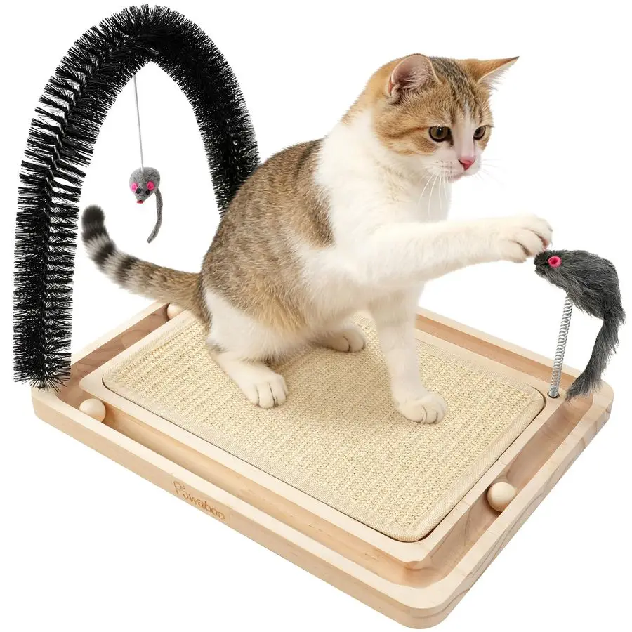 

Натуральная сизалевая когтеточка для кошек, 16.9312.99, сизалевая игрушка-когтеточка с шариком на пружине, деревянные интерактивные игрушки для котят