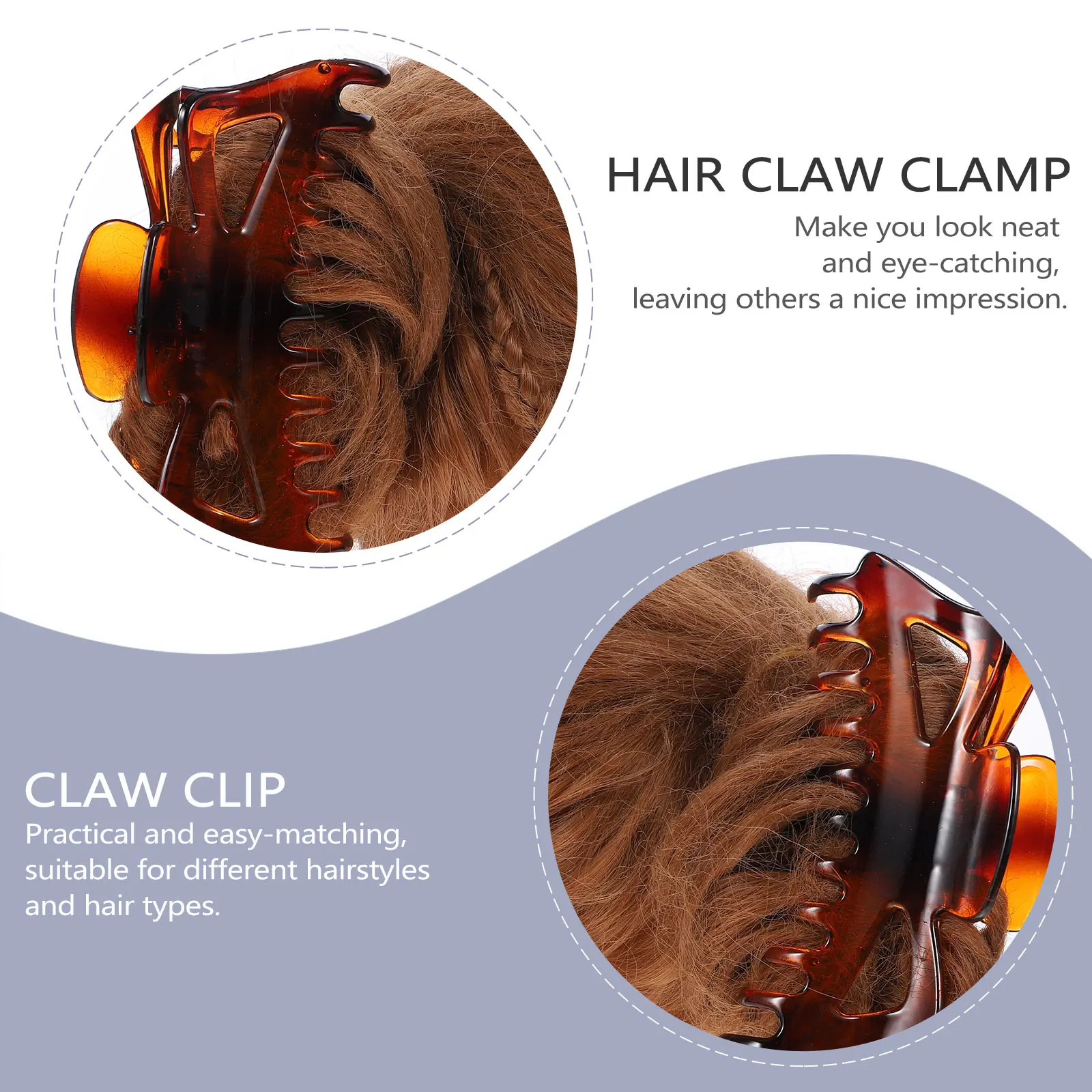 

2pcs Large Claw Clips Acrylic Hairpins Thick Hair Clamps for Women Durable Stylish Hair Accessories All Hairstyles Travel Bath