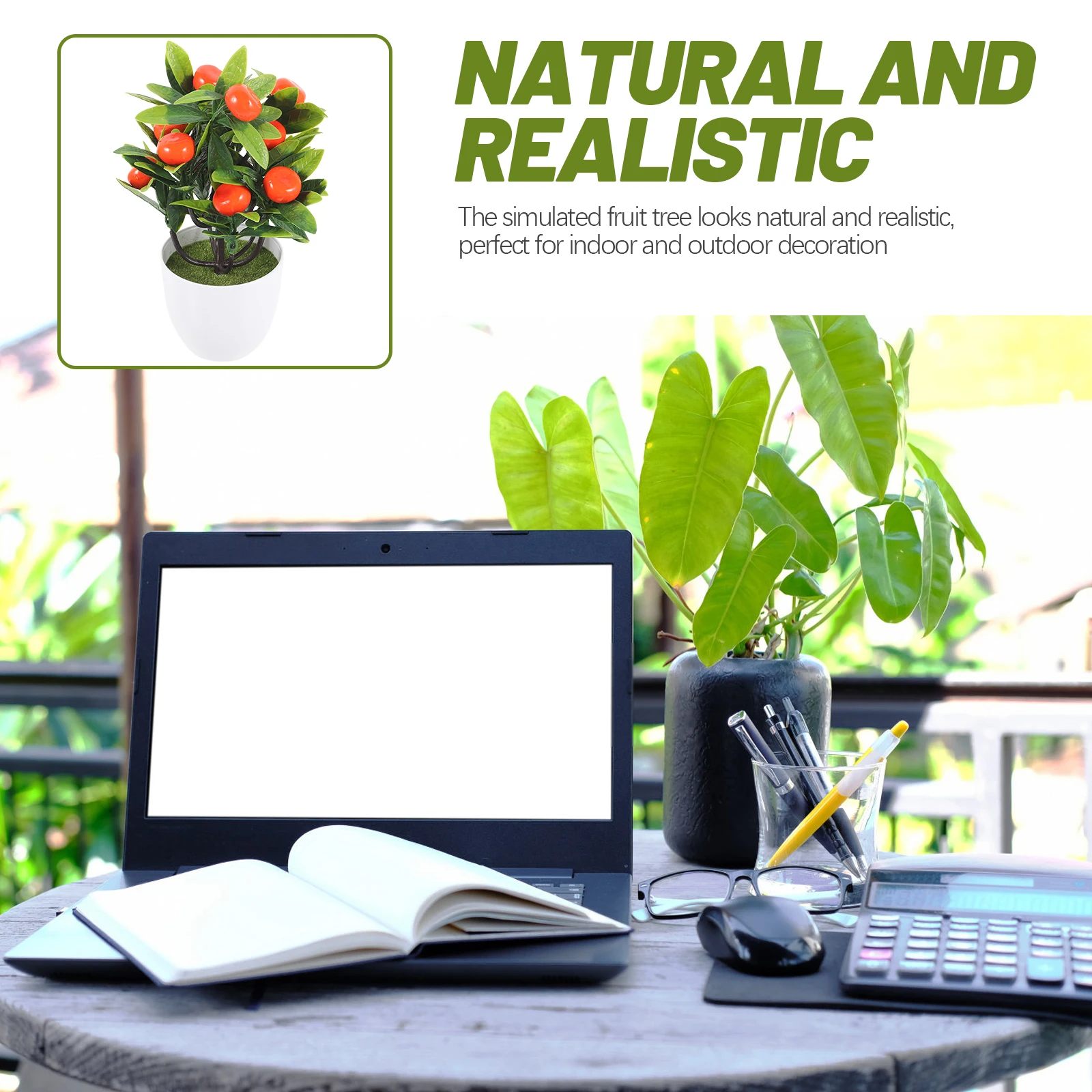 

Faux Fruit Tree Decor Artificial Potted Plant Simulation Bonsai nament Home Office Cabinet Greenery Desk DecorDurability