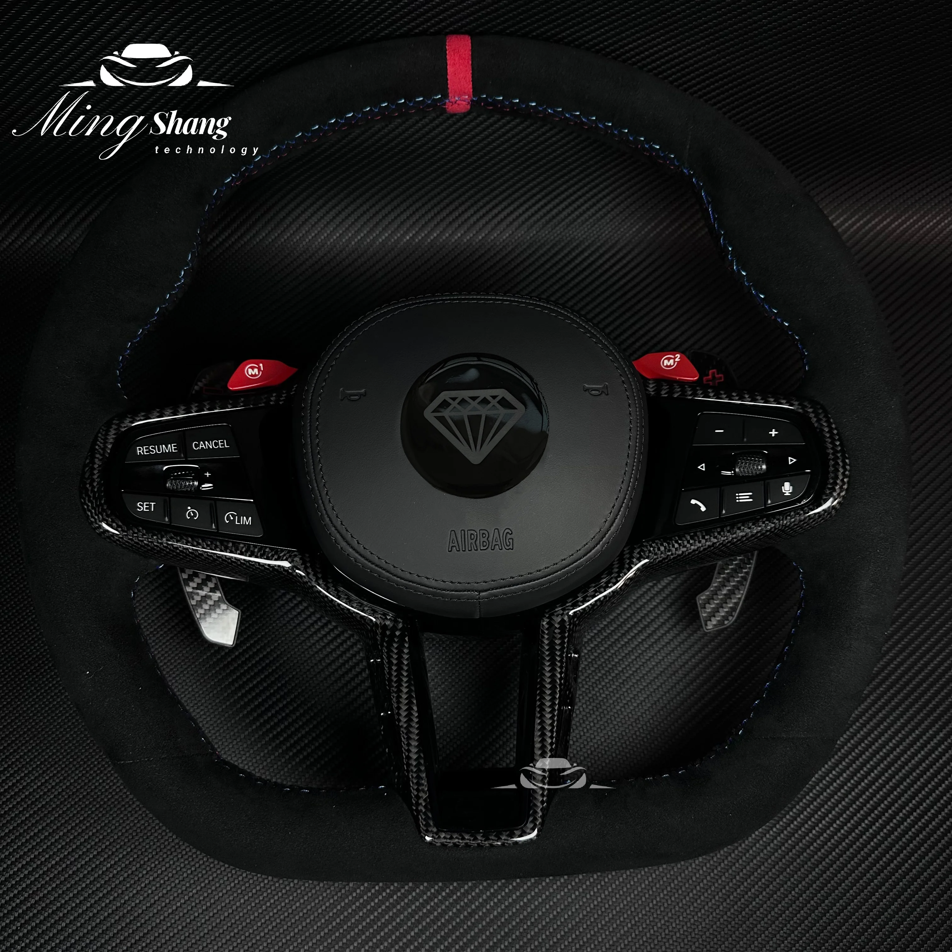 With Carbon Trim Upgrade LCI Steering Wheel for BMW G20 G30 G80 G82 G42 M4 F82 M5 F90 M3 F80 X5 F95 X6 F96 X3M F97 M8 F92 M340i - Image 2