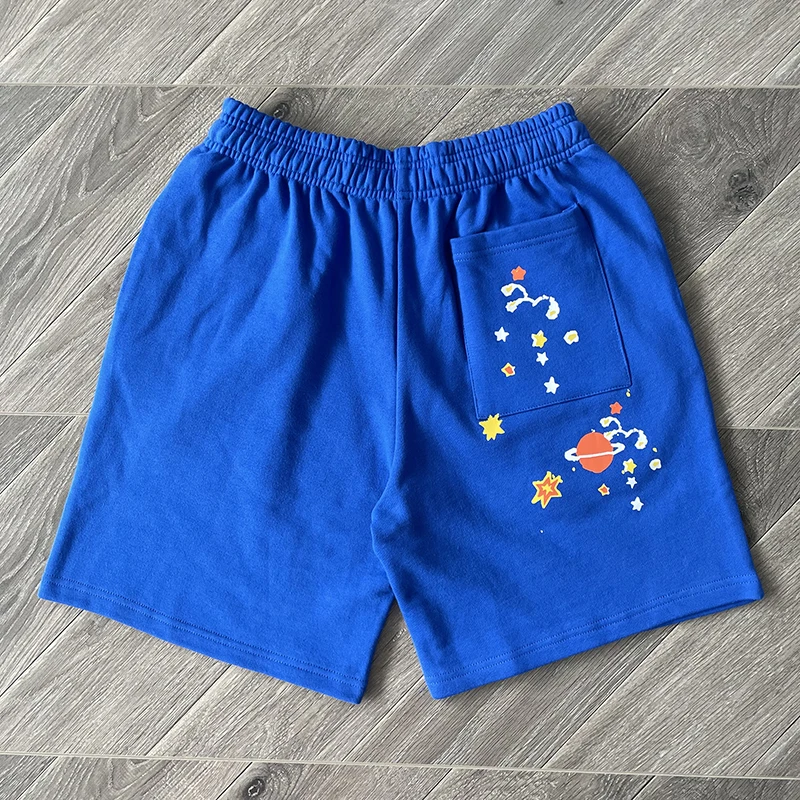Novo isso é um lindo lote de xarope de tosse azul shorts high street masculino feminino moda impressão casual sprot shorts