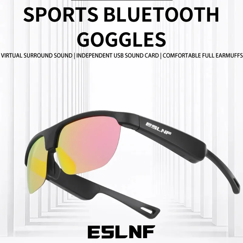 ESLNF Smart Bluetooth Glasses for Driving Wireless Calls Music Polarized Sunglasses Outdoor Sports Cycling Glasses